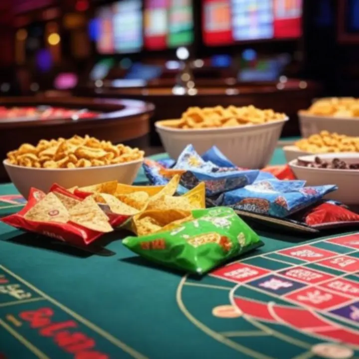 Przekąski i napoje serwowane przy stolikach kasynowych