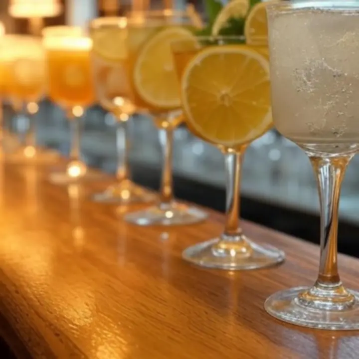 Autorskie koktajle serwowane w szkle w barze NightVenueHotel