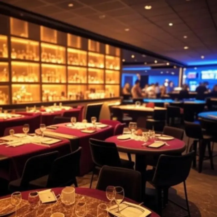 Strefy restauracyjna, barowa i kasynowa